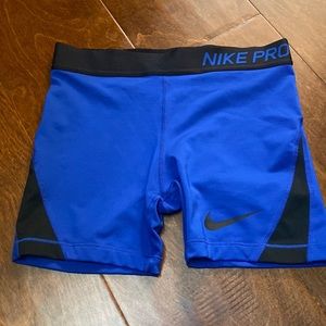 Youth girls size medium Nike pro blue shorts
